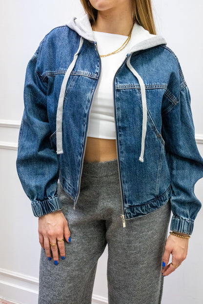 LANABELL DENIM HOODED JACKET