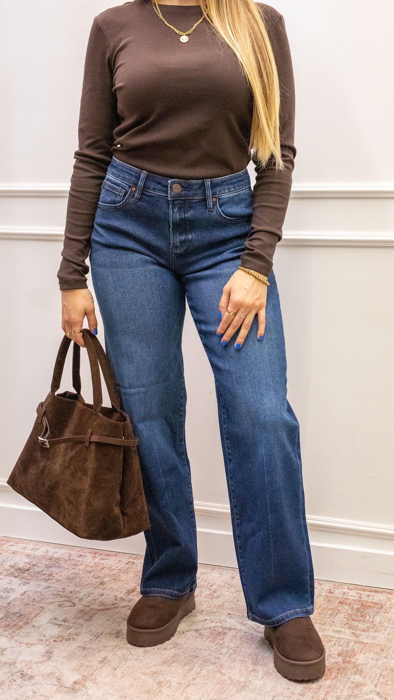 TONY WIDE LEG BAGGY DARK WASH JEAN (RISEN)