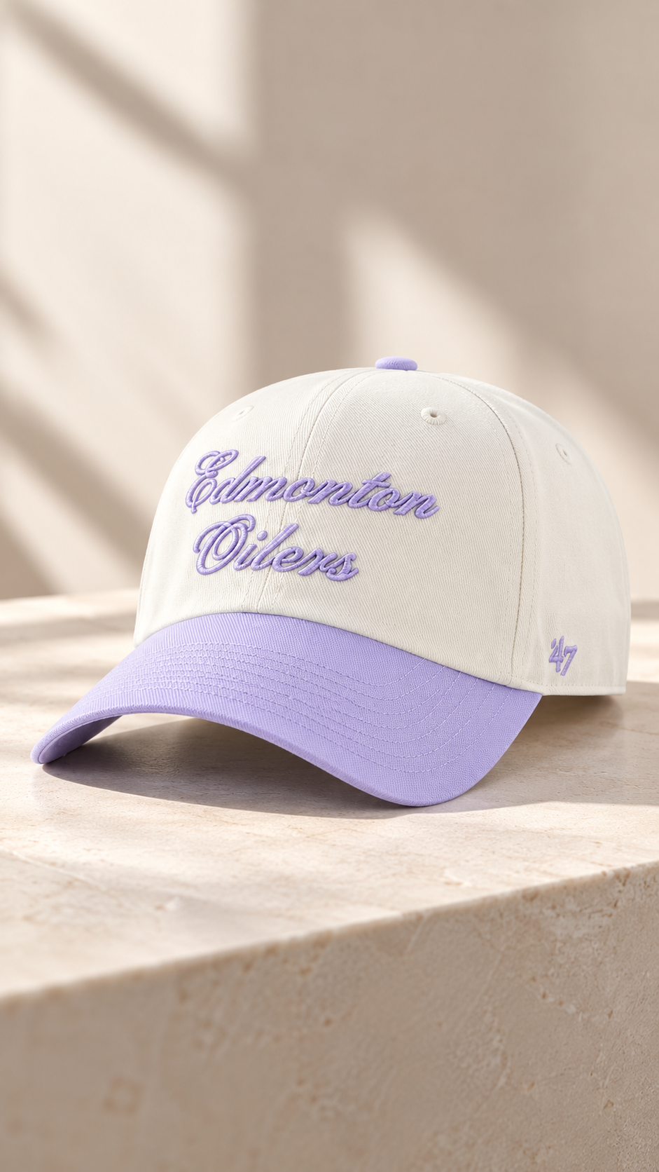 OILERS CLEAN UP BASEBALL HAT (LILAC + WHITE) | 47