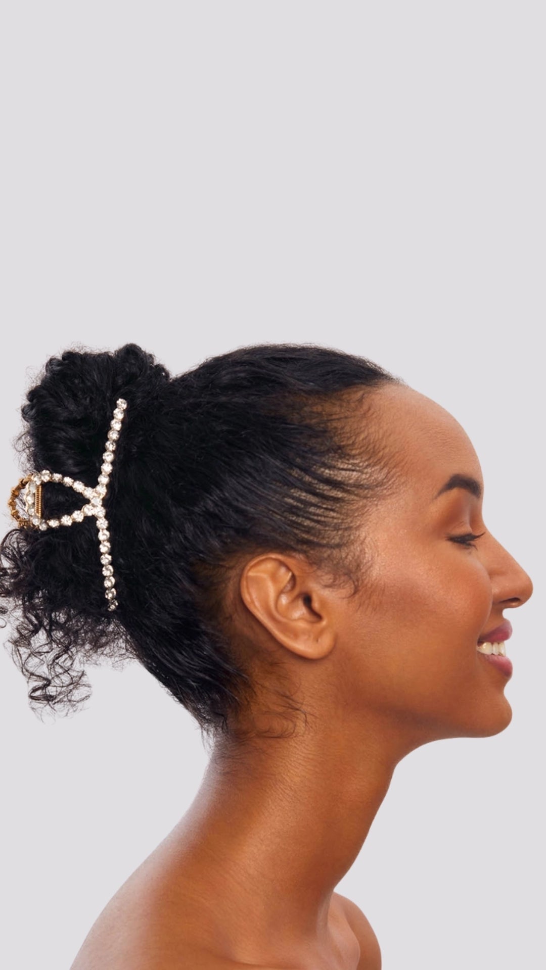 METAL RHINESTONE LOOP CLAW CLIP 1PC - GOLD | KITSCH