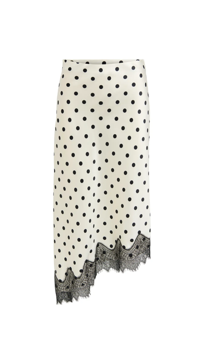 ONLBELLA SLANTED SATIN LACE SKIRT (2 COLOR OPTIONS)
