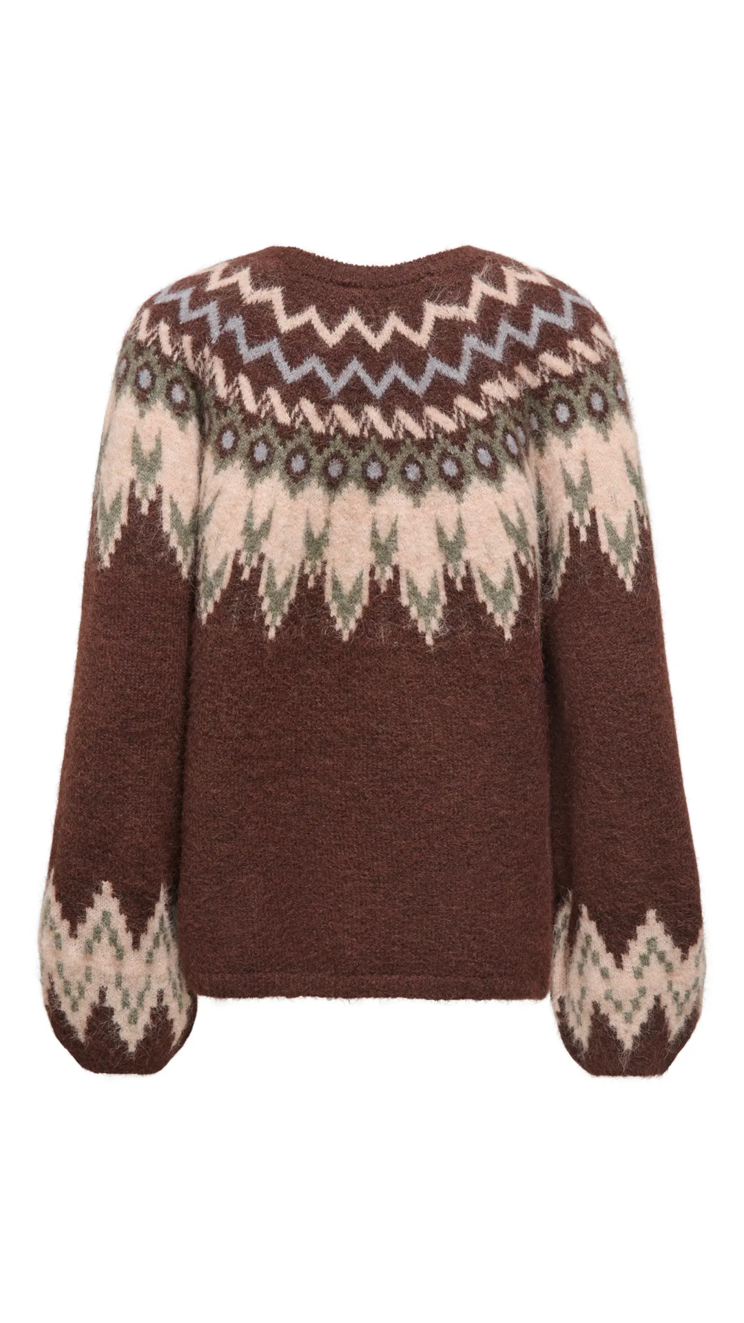 REYKJA  FAIR ISLE O-NECK (BROWN) | ONLY
