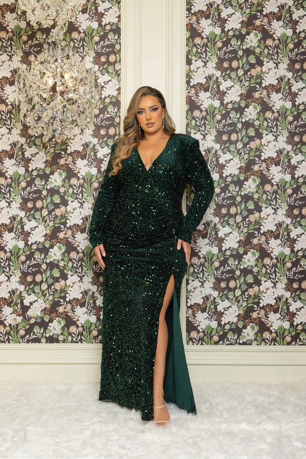 ROMA VELVET GOWN | GREEN