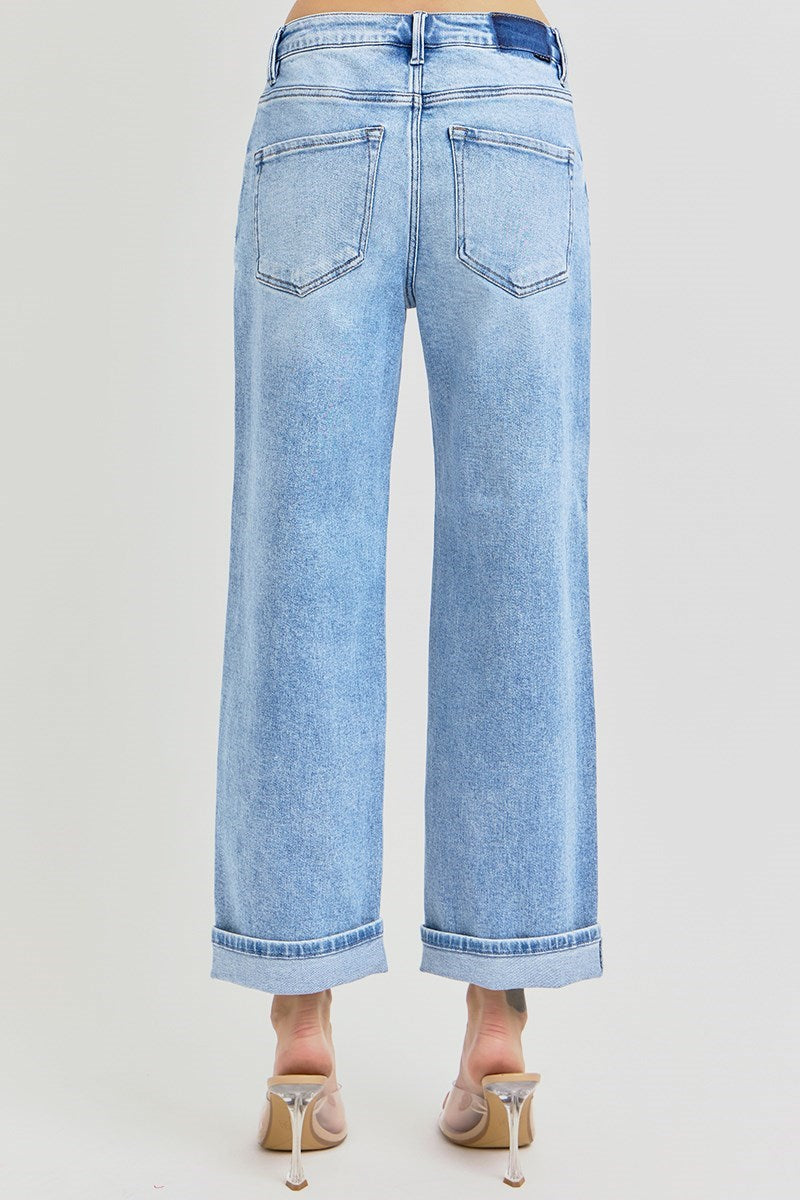 REMI HIGH RISE ANKLE BOYFRIEND TURN UP CUFFED JEANS