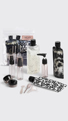 REFILLABLE ULTIMATE TRAVEL 11PC SET - BLACK & IVORY | KITSCH