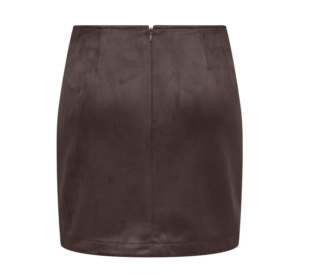 CAROLINA FAUX SUEDE SKIRT (ONLY) | BROWN