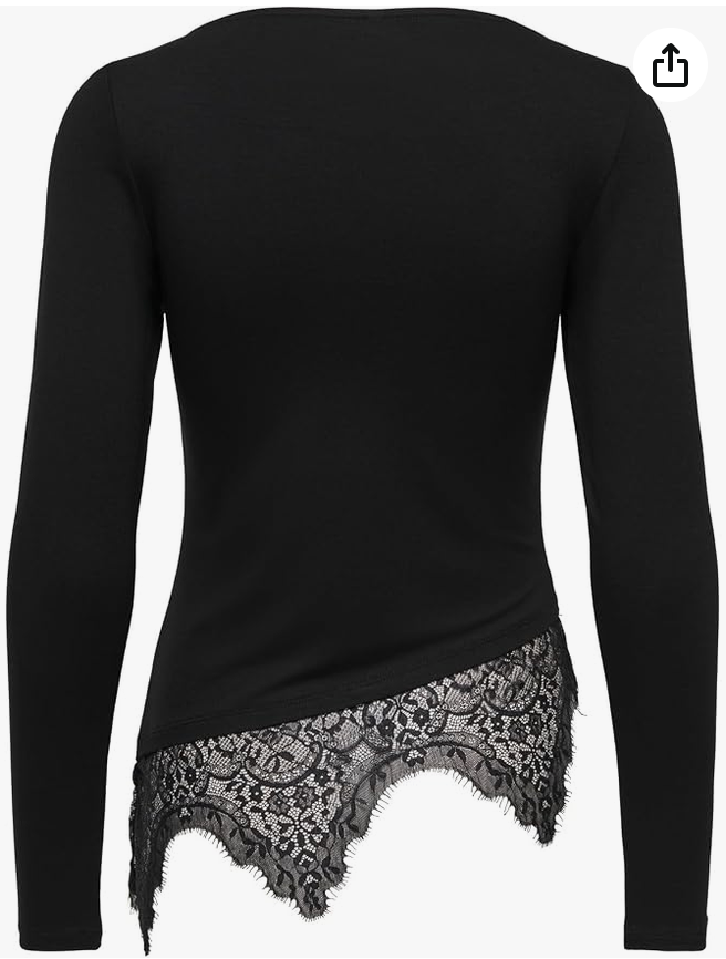 LAILA LACE MIX TOP (BLACK) | ONLY