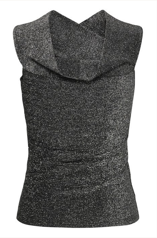 KArebecca Top - Silver black glitter - Metallic