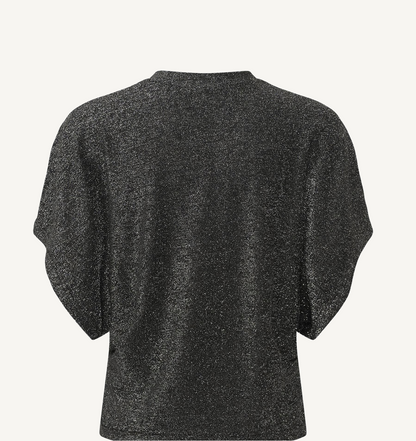 KArebecca T-Shirt - Silver black glitter - Metallic