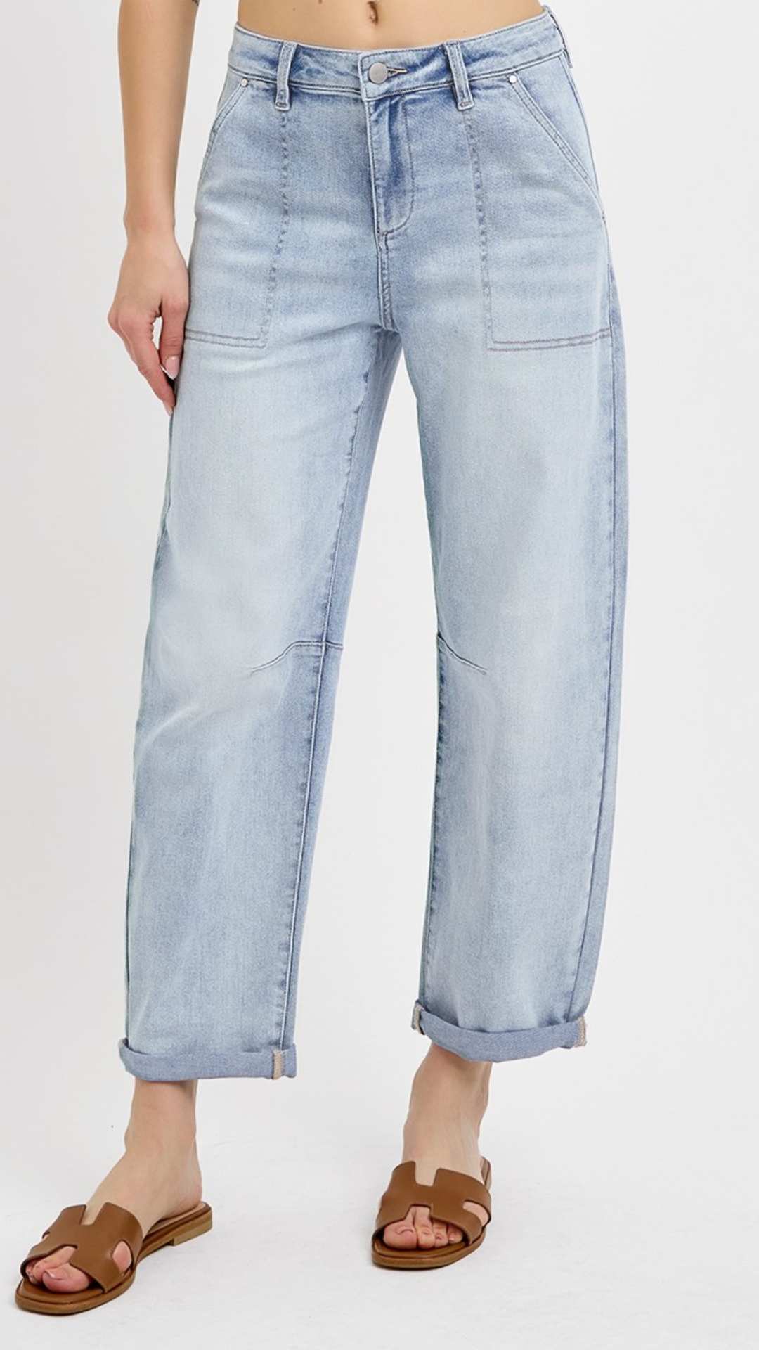 JULIA SLOUCHY BARREL RELAXED PATCH POCKET JEANS