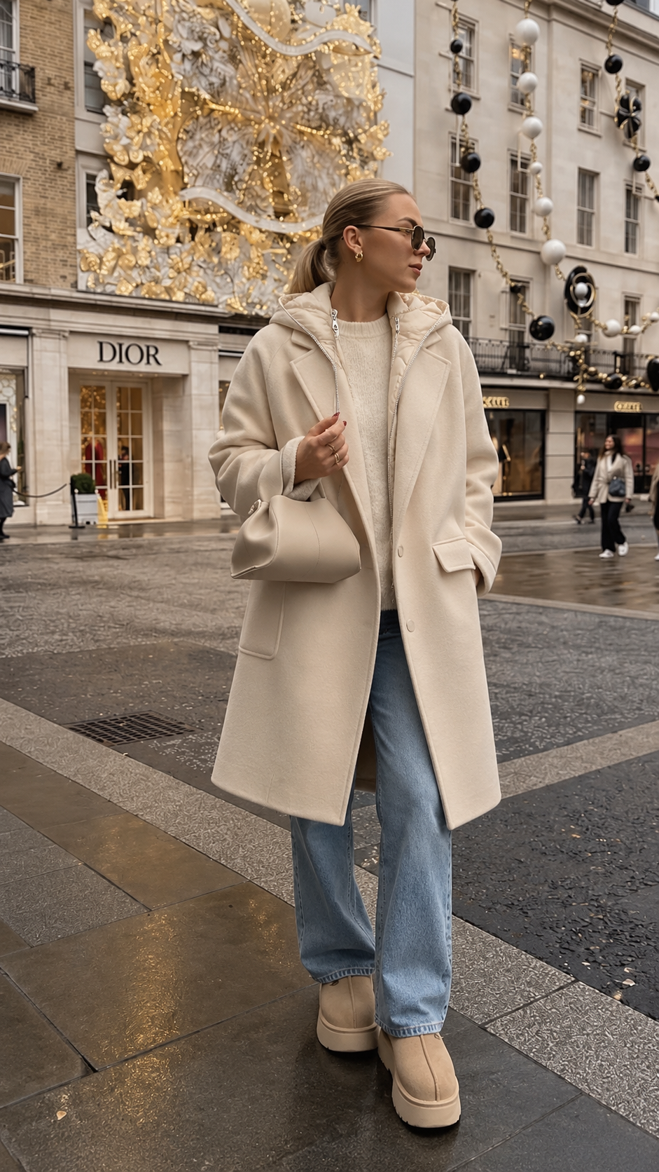 BLOOM HOOD COAT (IVORY) | ONLY