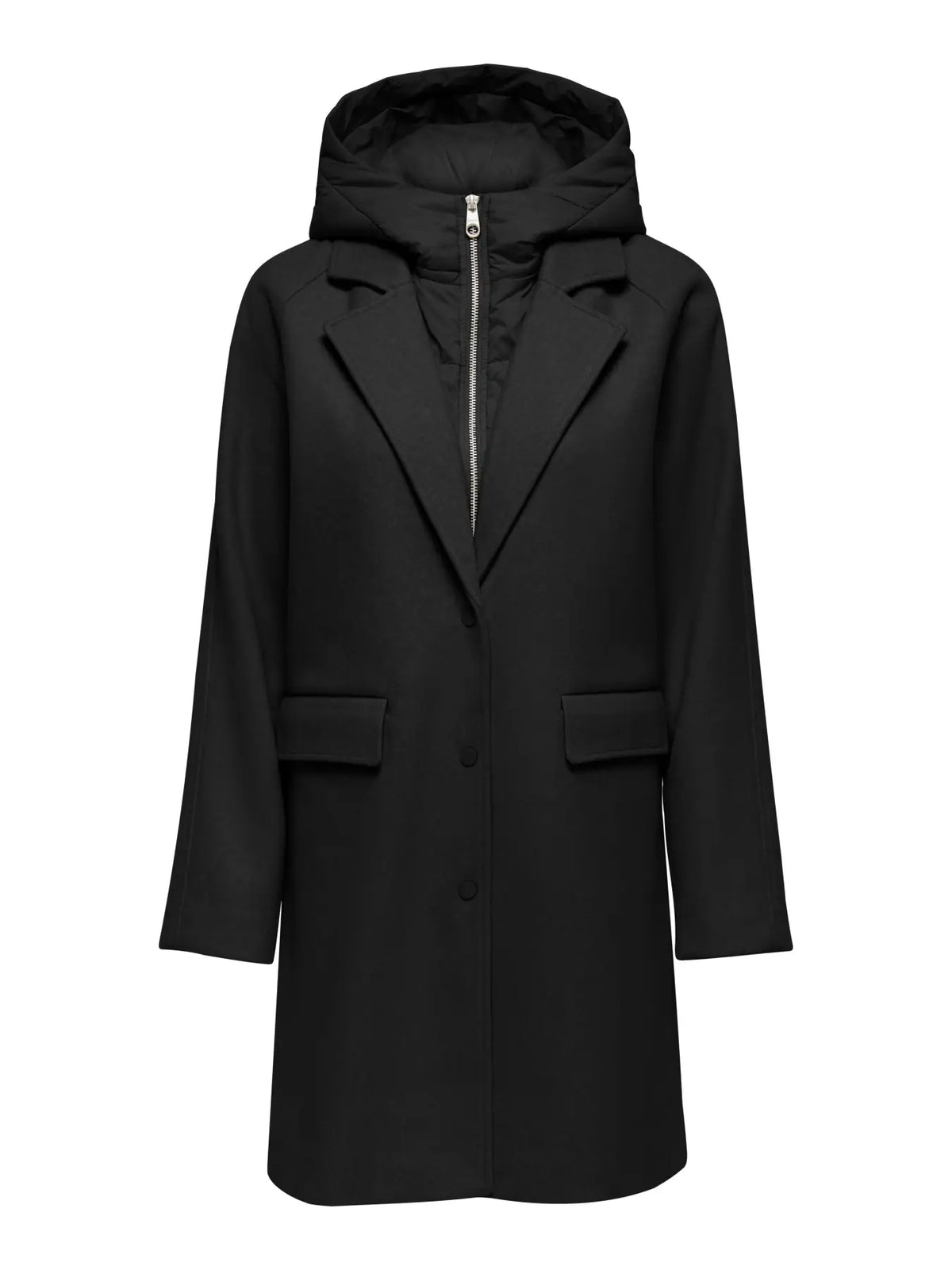 BLOOM HOOD COAT (BLACK) | ONLY