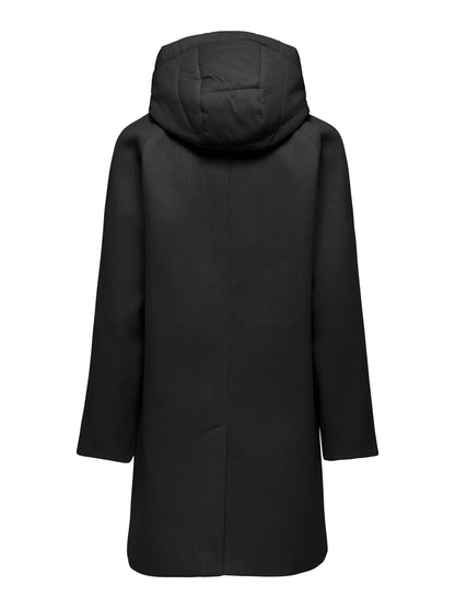 BLOOM HOOD COAT (BLACK) | ONLY