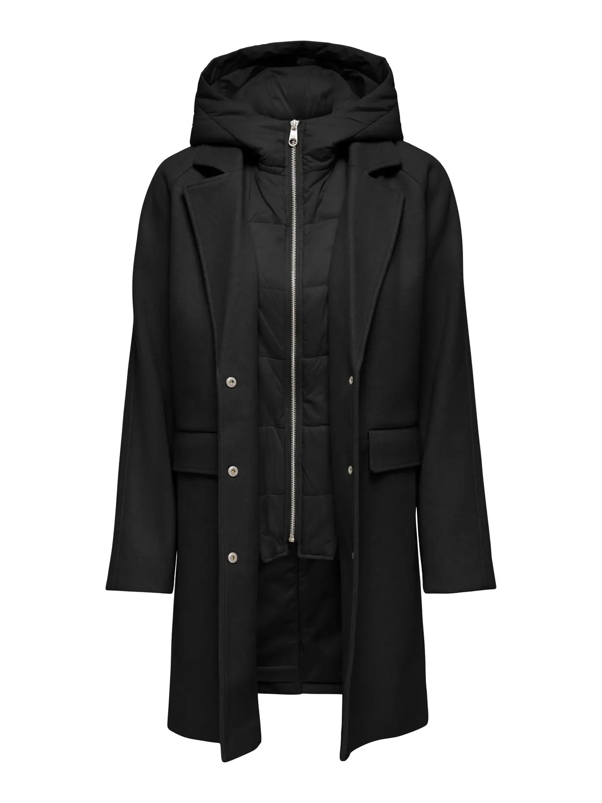 BLOOM HOOD COAT (BLACK) | ONLY