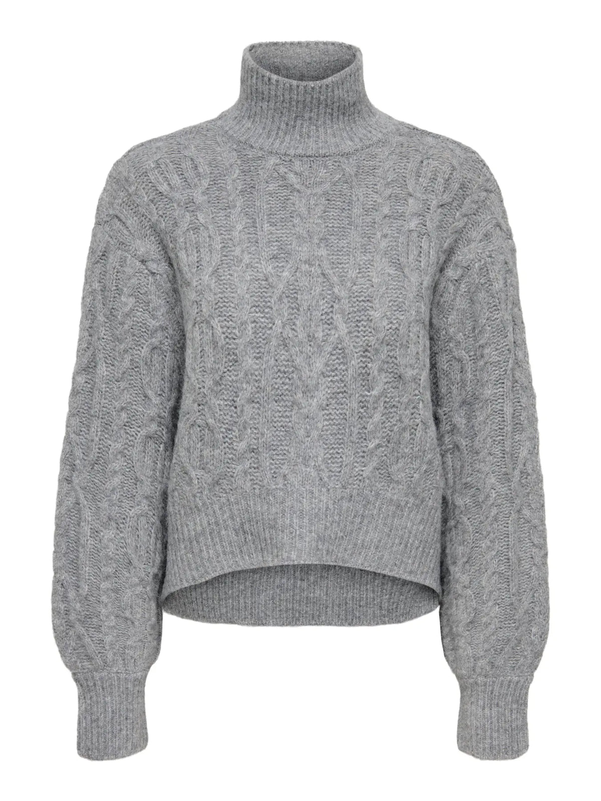 HILDE CABLE KNIT SHORT CABLE (GREY)