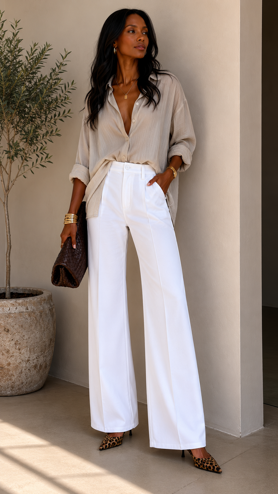 TUMMY CONTROL HIGH RISE PLEAT JEANS (WHITE)
