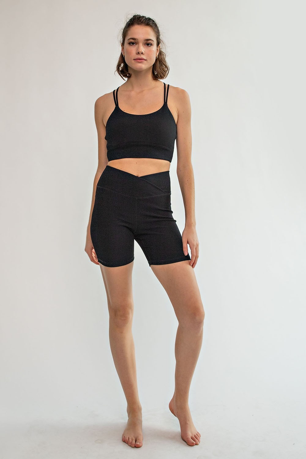 NEW FERNANDA RIBBED BIKER SHORTS  (BLACK) (CURVY &amp; REGULAR)