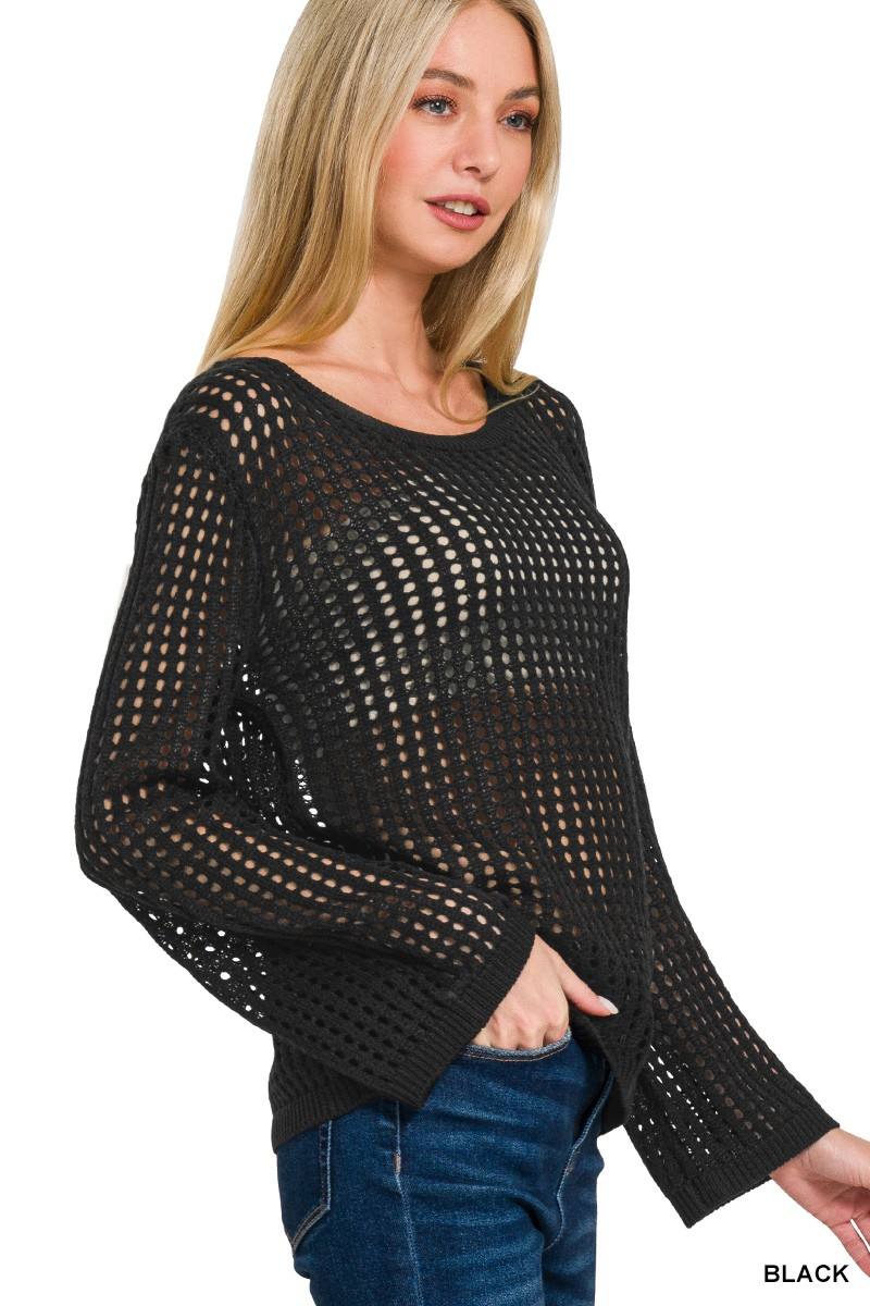 HOLLOW OUT LONG SLEEVE SWEATER