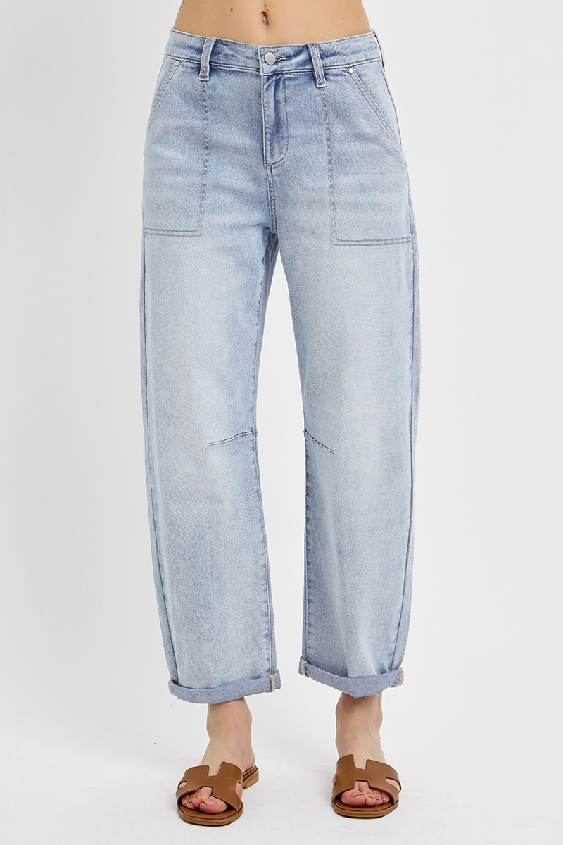 JULIA SLOUCHY BARREL RELAXED PATCH POCKET JEANS