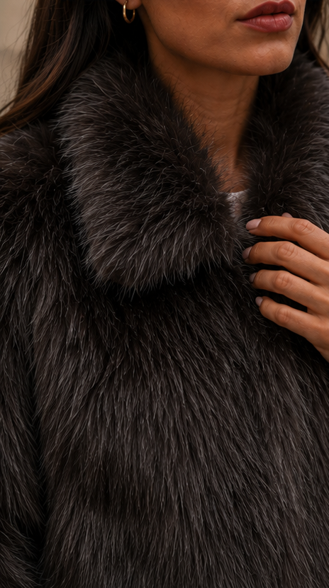 MANNY FAUX FUR (DARK BROWN) ONLY