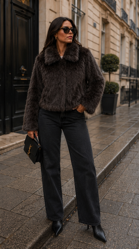 MANNY FAUX FUR (DARK BROWN) ONLY