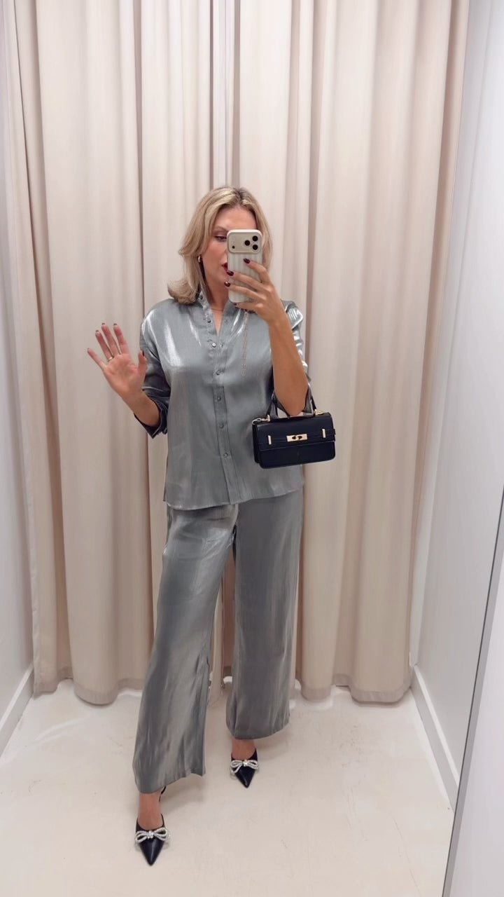 IHFLASHY TROUSER (SMOKE)