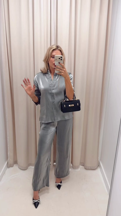 IHFLASHY TROUSER (SMOKE)