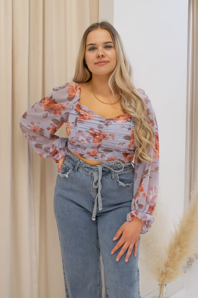 NEW LOVELY DAY FLORAL CROP TOP
