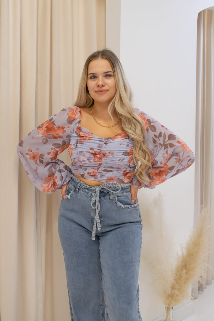 NEW LOVELY DAY FLORAL CROP TOP