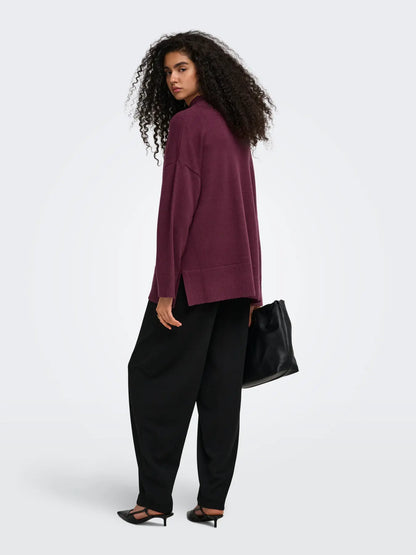 MARY SWEATER (BURGUNDY) | ONLY